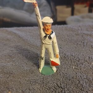 Vintage Sailor Figurine - White and Green